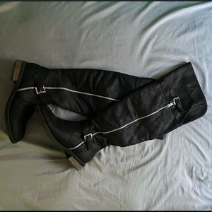 Black knee high boots